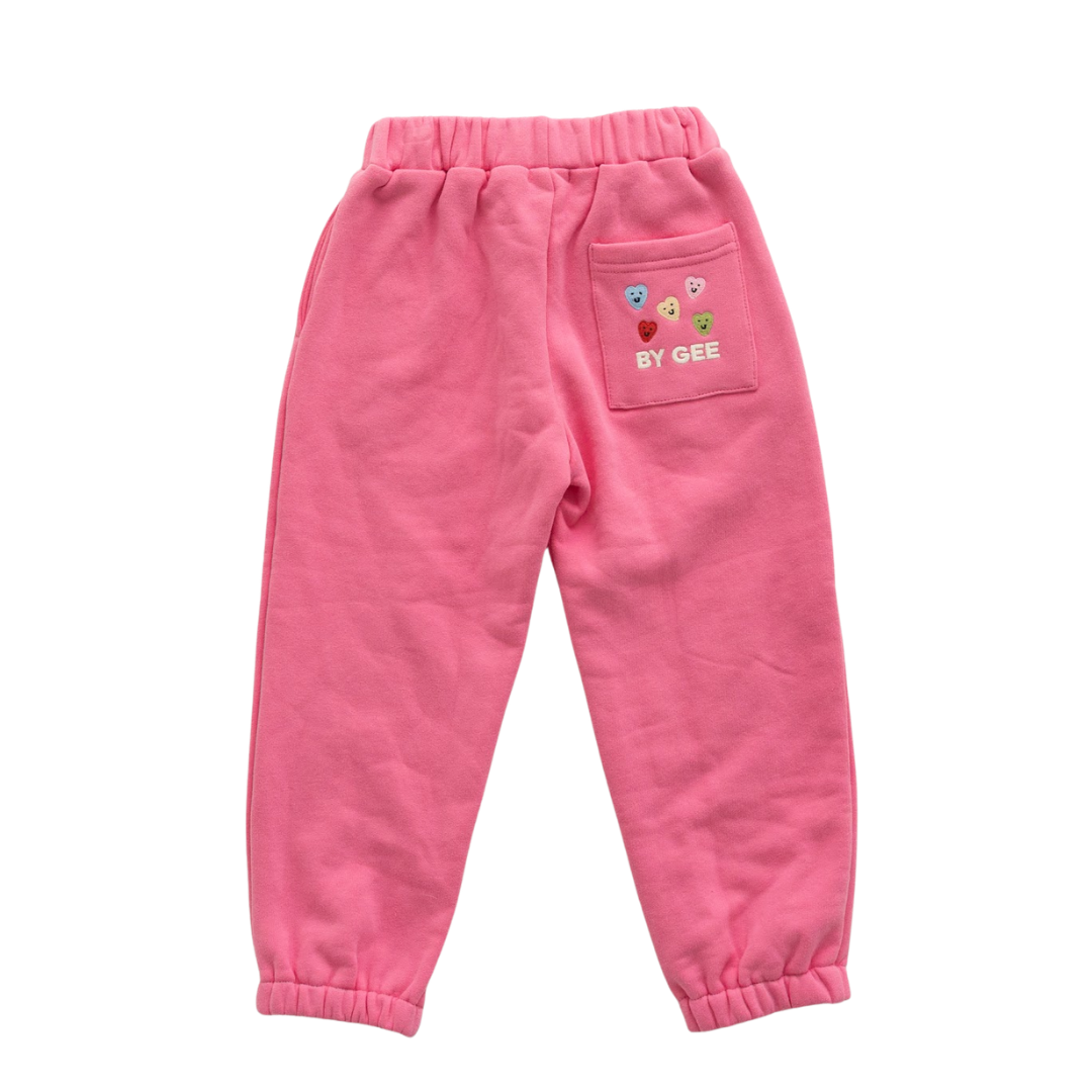 BY GEE COTTON WIDE LEG SWEATPANT - PEONY