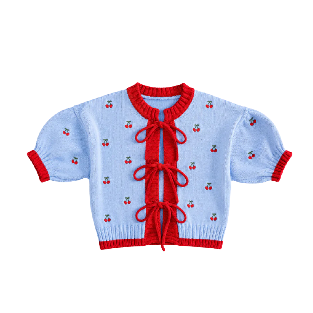 POSS & SOSS TIE UP CARDIGAN - CHERRY BOMB