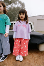 SUNDAY SIBLINGS  DUSTY STAR PANTS - PINK GINGHAM (PRE-ORDER)