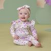 SNUGGLE HUNNY ISLA ORGANIC SNUGGLESUIT CONVERTIBLE ROMPER WITH FRILL