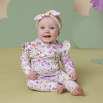SNUGGLE HUNNY ISLA ORGANIC SNUGGLESUIT CONVERTIBLE ROMPER WITH FRILL