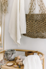 SNUGGLE HUNNY CREAM DIAMOND KNIT BLANKET