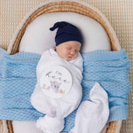 SNUGGLE HUNNY BABY BLUE DIAMOND KNIT BLANKET