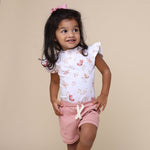 SNUGGLE HUNNY BUTTERFLY SHORT SLEEVE BODYSUIT WITH FRILL