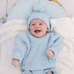 SNUGGLE HUNNY BABY BLUE OVERSIZED COTTON KNIT JUMPER