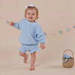 SNUGGLE HUNNY BABY BLUE OVERSIZED COTTON KNIT JUMPER