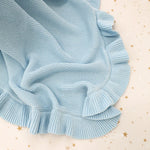 SNUGGLE HUNNY BABY BLUE RUFFLE KNIT BABY BLANKET