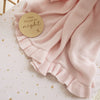 SNUGGLE HUNNY BLUSH PINK RUFFLE KNIT BABY BLANKET
