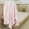 SNUGGLE HUNNY BLUSH PINK RUFFLE KNIT BABY BLANKET