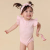 SNUGGLE HUNNY BABY PINK SHORT SLEEVE BODYSUIT WITH FRILL