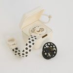 BIBS PACI CLIP LOOP - POLKA IVORY BLACK