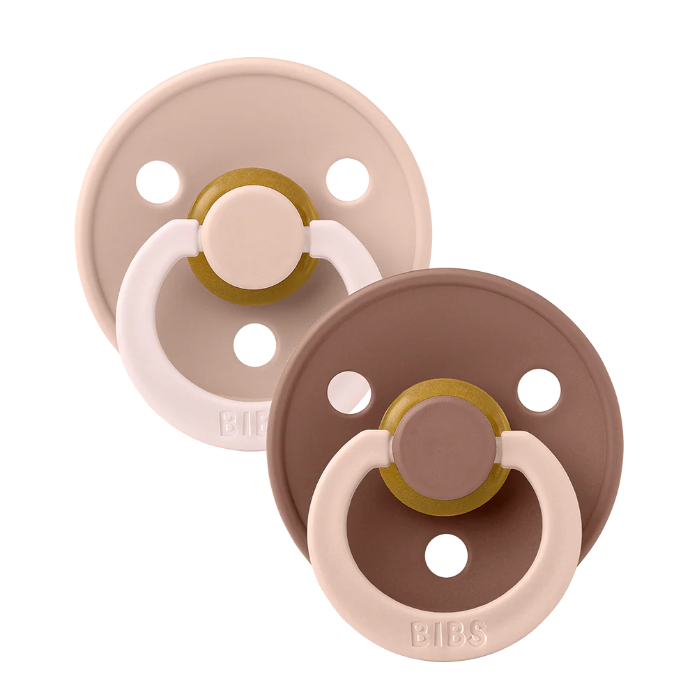 BIBS FUSION COLOUR 2 PACK - BLUSH / WOODCHUCK