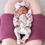 SNUGGLE HUNNY BIRDS & BLOOMS SNUGGLESUIT CONVERTIBLE ROMPER WITH FRILL
