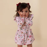 SNUGGLE HUNNY BIRDS & BLOOMS LONG SLEEVE DRESS