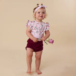 SNUGGLE HUNNY BIRDS & BLOOMS SHORT SLEEVE BODYSUIT WITH FRILL