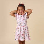 SNUGGLE HUNNY BIRDS & BLOOMS SHORT SLEEVE DRESS