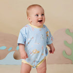 SNUGGLE HUNNY BLUE LITTLE SUBS OVERSIZED ROMPER