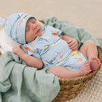 SNUGGLE HUNNY BLUE LITTLE SUBS SHORT SLEEVE BODYSUIT
