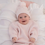 SNUGGLE HUNNY BLUSH PINK OVERSIZED COTTON KNIT JUMPER