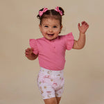 SNUGGLE HUNNY CANDY RIB SHORT SLEEVE BODYSUIT WITH FRILL