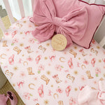 SNUGGLE HUNNY BOOTS & BOWS FITTED COT SHEET