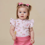 SNUGGLE HUNNY BOOTS & BOWS SHORT SLEEVE BODYSUIT WITH FRILL