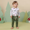 SNUGGLE HUNNY TRAINS LONG SLEEVE ORGANIC BODYSUIT