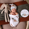 SNUGGLE HUNNY BEARS ORGANIC SNUGGLE SWADDLE & BEANIE SET