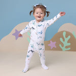 SNUGGLE HUNNY OCEAN SLEEPSUIT ZIP FOOTIE