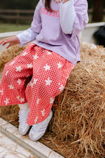 SUNDAY SIBLINGS  DUSTY STAR PANTS - PINK GINGHAM (PRE-ORDER)