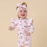 SNUGGLE HUNNY CAROUSEL SNUGGLESUIT CONVERTIBLE ROMPER WITH FRILL