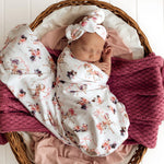 SNUGGLE HUNNY CAROUSEL JERSEY WRAP & TOPKNOT SET