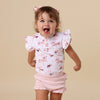 SNUGGLE HUNNY CAROUSEL SHORT SLEEVE BODYSUIT WITH FRILL