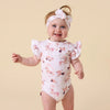 SNUGGLE HUNNY CAROUSEL SHORT SLEEVE BODYSUIT WITH FRILL