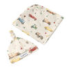 SNUGGLE HUNNY VINTAGE CARS JERSEY WRAP & BEANIE SET