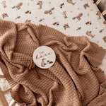 SNUGGLE HUNNY HAZELNUT DIAMOND KNIT BLANKET