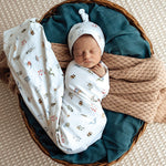 SNUGGLE HUNNY GARDEN FRIENDS JERSEY WRAP & BEANIE SET