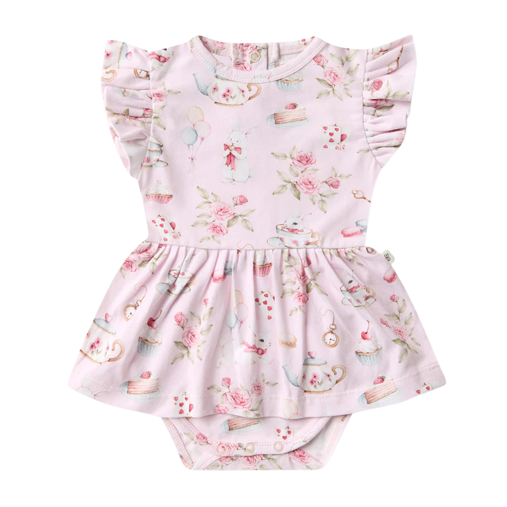 SNUGGLE HUNNY ALICE'S TEA PARTY SHORT SLEEVE DRESS
