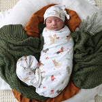 SNUGGLE HUNNY CHRISTMAS PUPS JERSEY WRAP & BEANIE SET