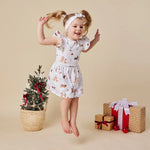 SNUGGLE HUNNY CHRISTMAS PUPS SHORT SLEEVE DRESS