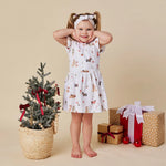 SNUGGLE HUNNY CHRISTMAS PUPS SHORT SLEEVE DRESS