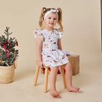 SNUGGLE HUNNY CHRISTMAS PUPS SHORT SLEEVE DRESS