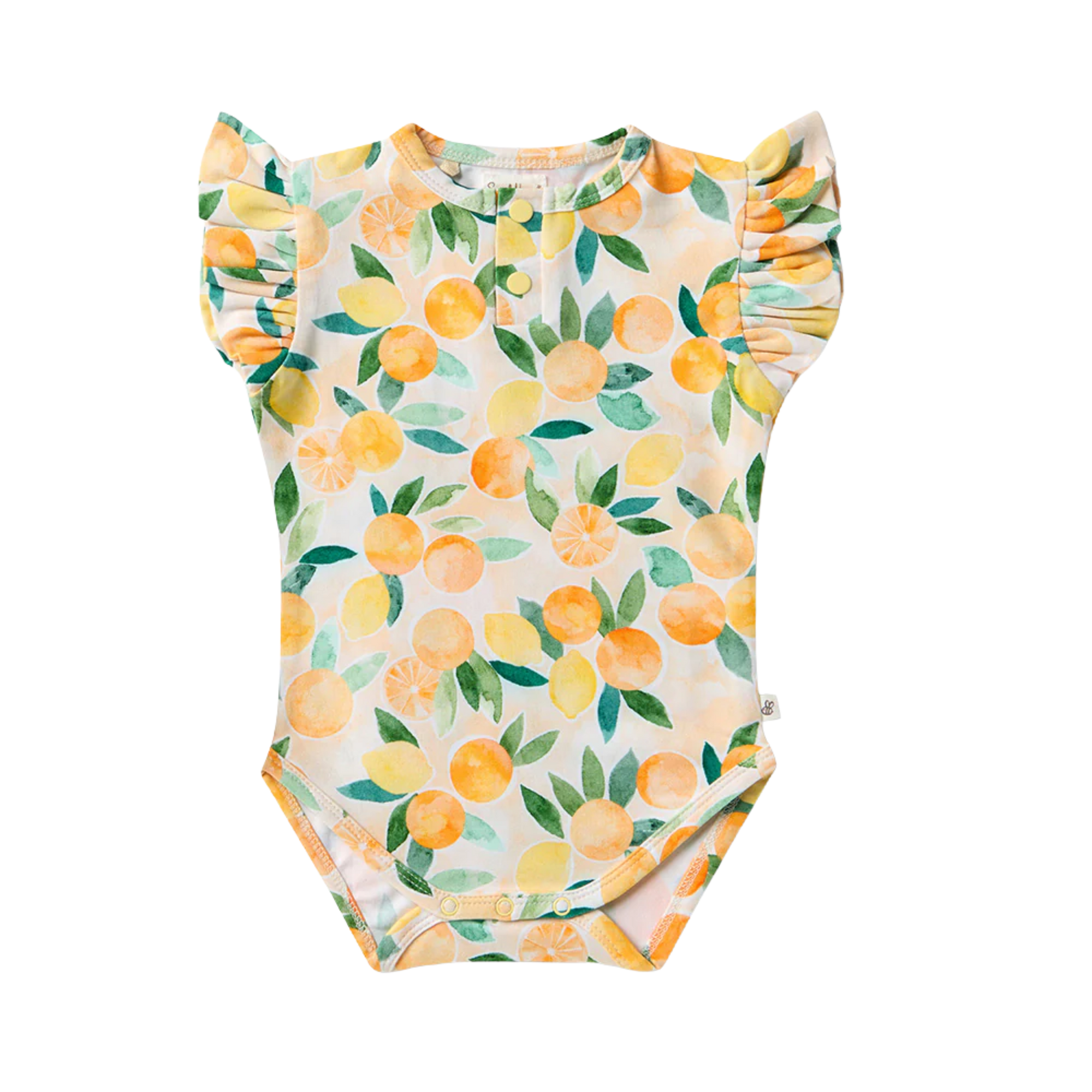 SNUGGLE HUNNY SUNNY CITRUS SHORT SLEEVE BODYSUIT WITH FRILL