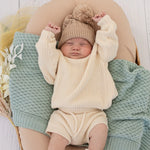 SNUGGLE HUNNY CREAM OVERSIZED COTTON KNIT JUMPER