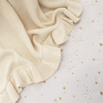 SNUGGLE HUNNY CREAM RUFFLE KNIT BABY BLANKET
