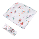 SNUGGLE HUNNY FAIRY GARDEN JERSEY WRAP & TOPKNOT SET