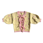 POSS & SOSS HEART TIE UP CARDIGAN - PINK LEMONADE