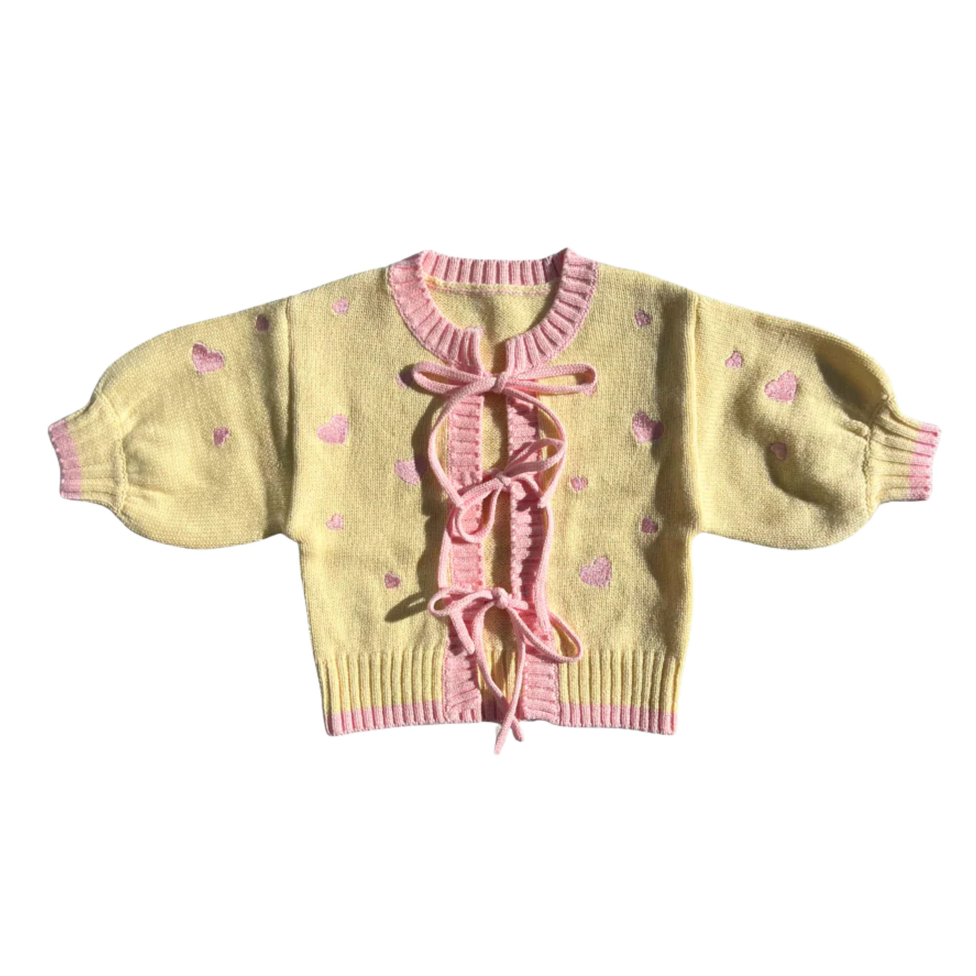 POSS & SOSS HEART TIE UP CARDIGAN - PINK LEMONADE