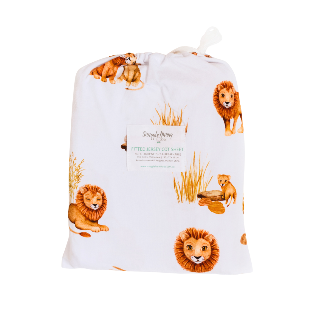 SNUGGLE HUNNY FITTED COT SHEET - LION