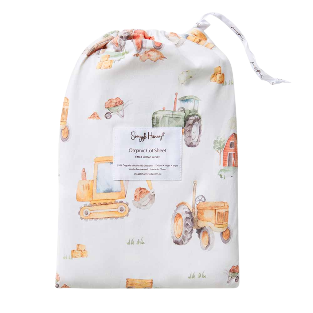 SNUGGLE HUNNY DIGGERS FITTED COT SHEET